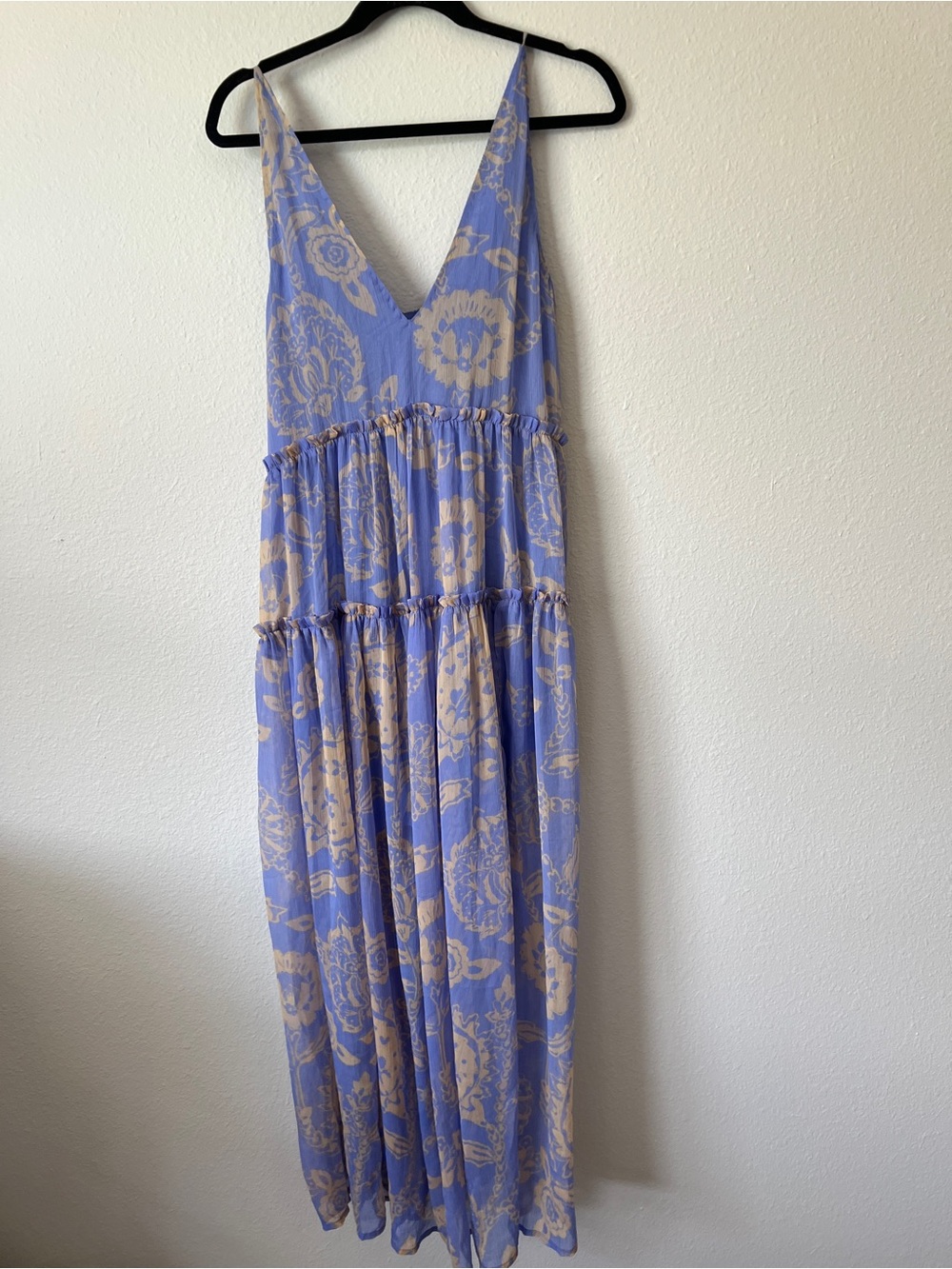 Free People Julianna Maxi Dress Bluebell Combo Floral Sleeveless Flowy Resort. - Picture 8 of 9